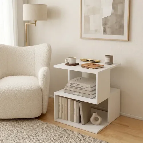 Table d'Appoint - Design Géométrique à 3 Niveaux - Image 2