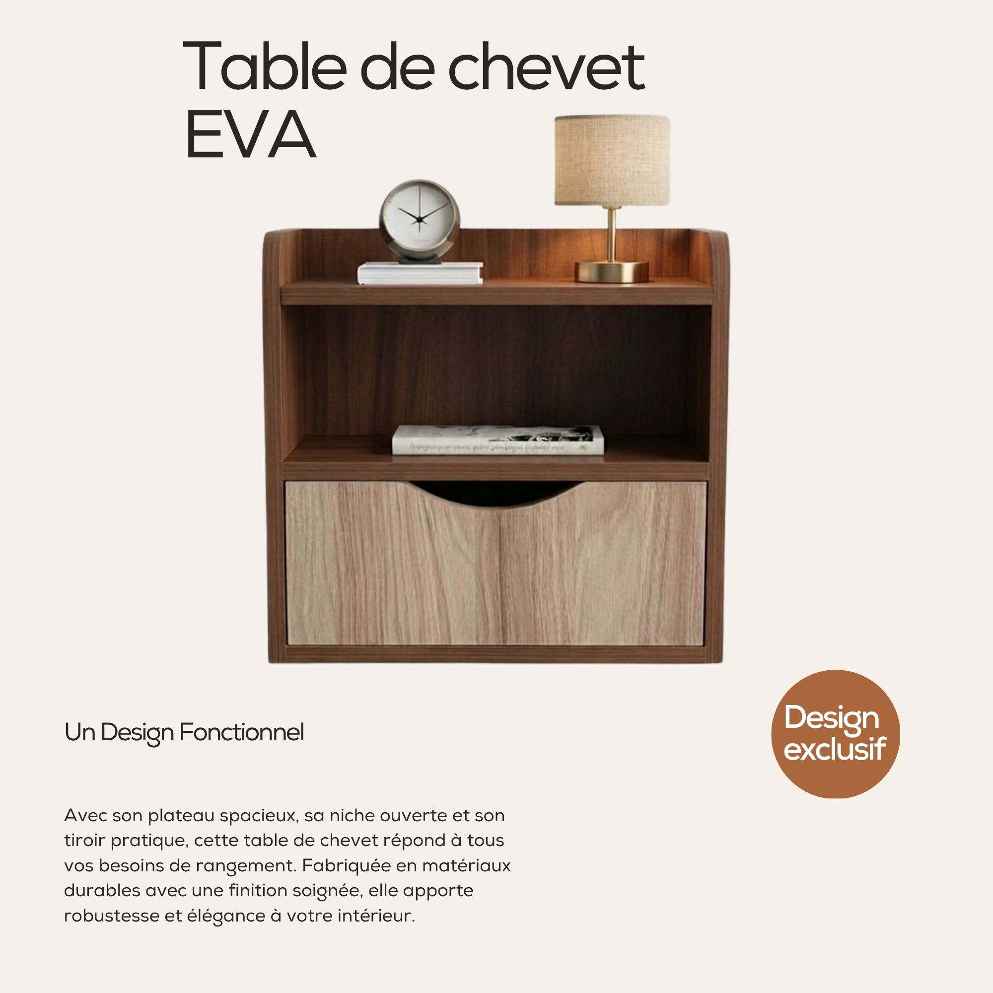 Étagère murale luna en mdf